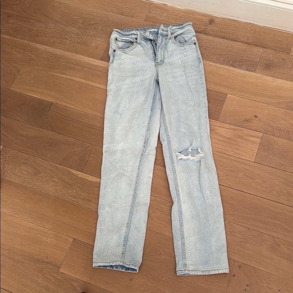 Copper Key Blue Straight Leg Distressed Jeans